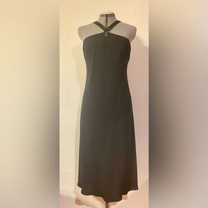 Black Grecian Neckline Dress by Evan-Picone. Size 12.